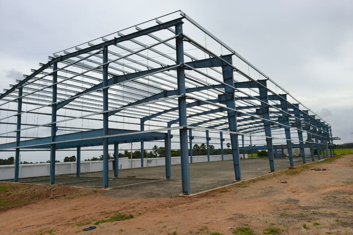 Completed steel warehouse project - Vedha Structures Coimbatore