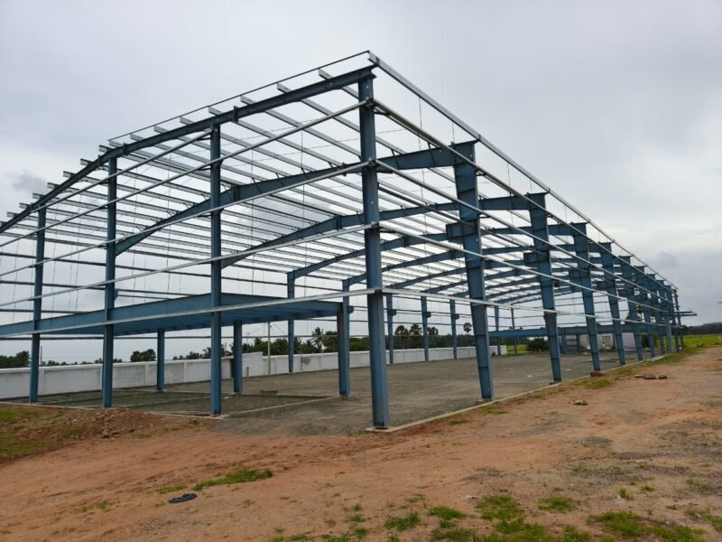 Completed steel warehouse project - Vedha Structures Coimbatore